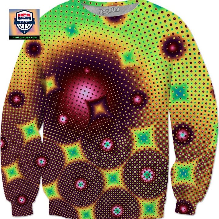 Rave Colorful Pop Art Sweater Abstract Neon Fractal