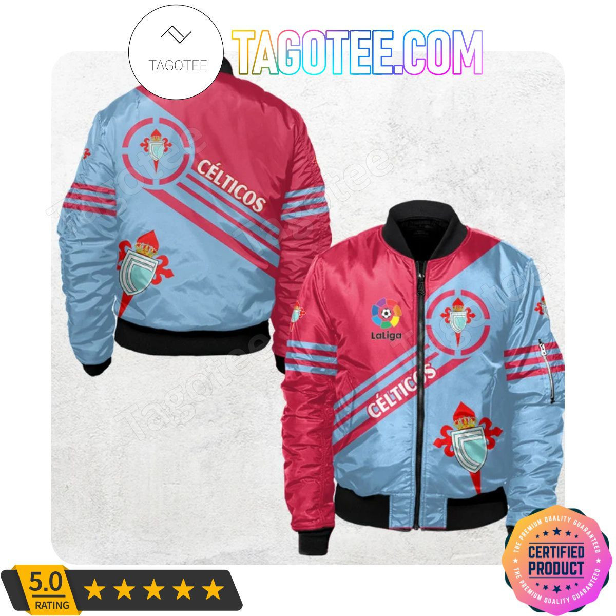 Rc Celta De Vigo La Liga Bomber Jacket | Streetwear Jacket for Men & Women | Fan Gift