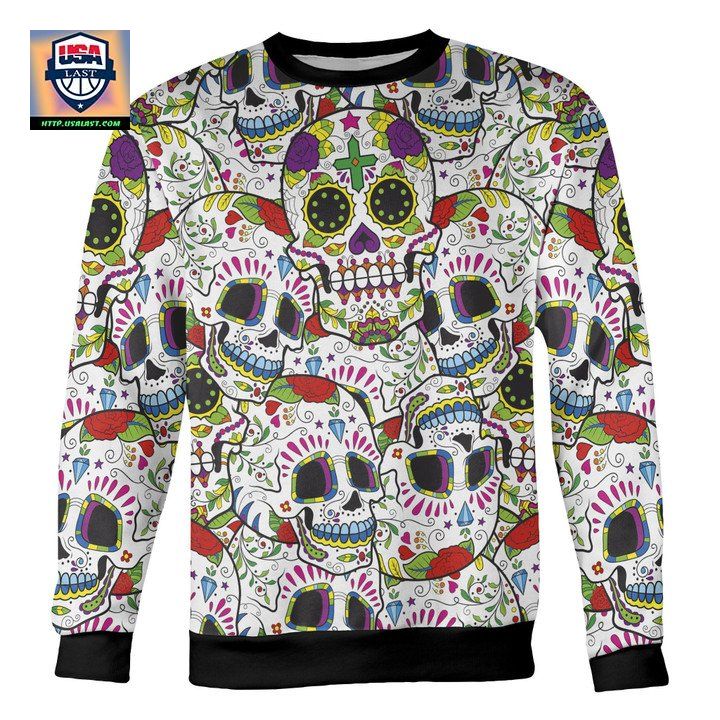 Really Colorful Sugar Skull Sweater