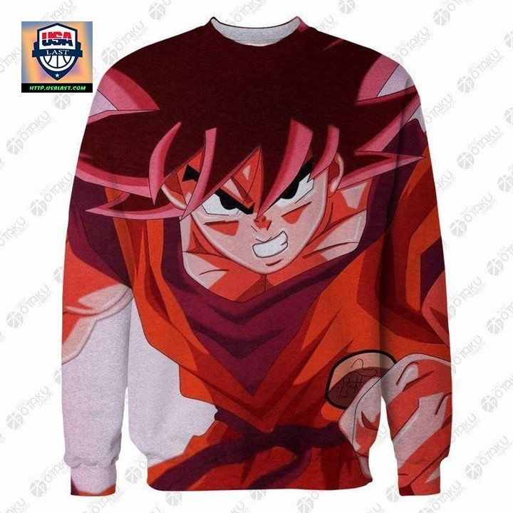 Red Goku Dragon Ball Anime 3D Printed T-Shirt Sweater