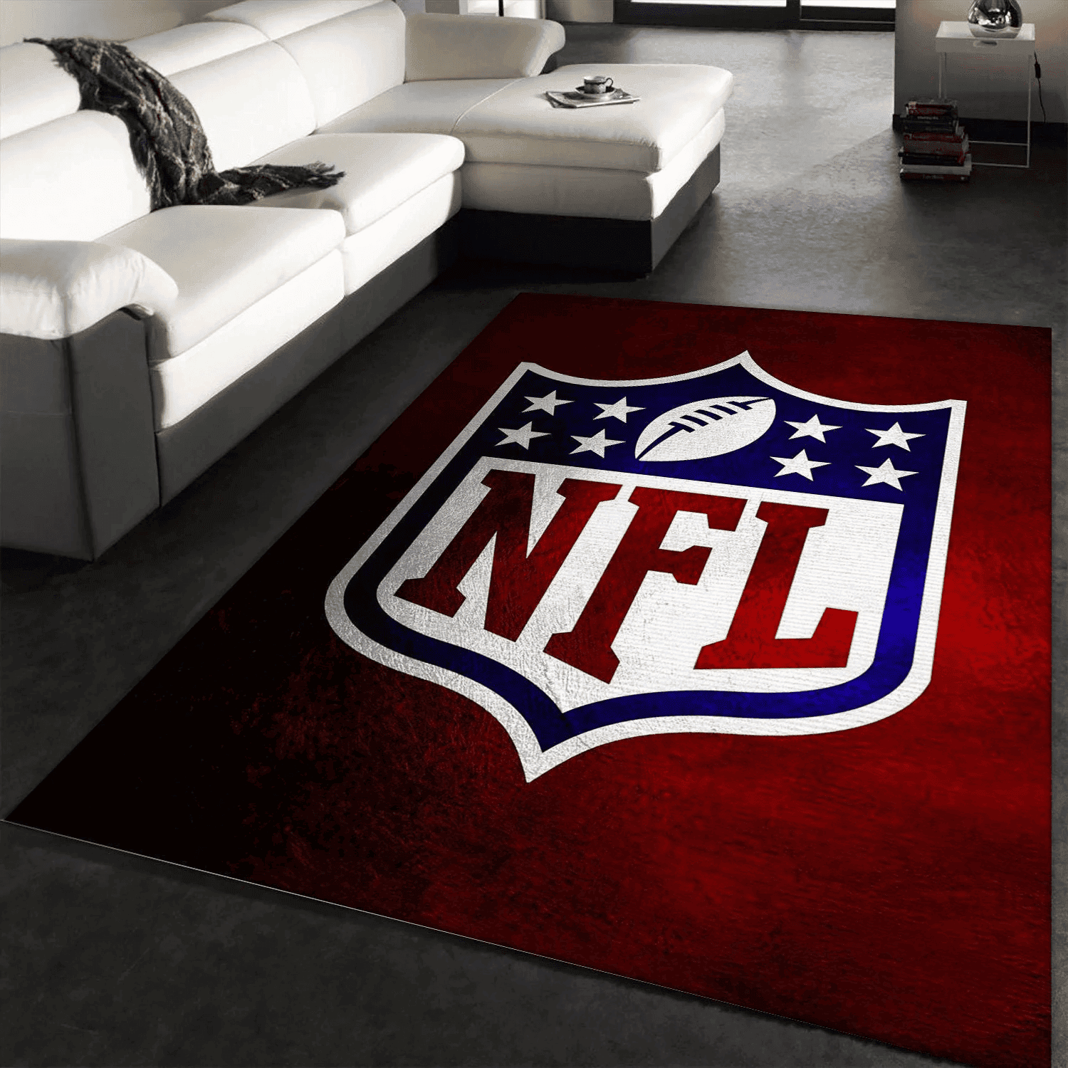 Red Team Logos Rectangle Area Rug – Full Print Carpet For Living Room & Bedroom Home Decor