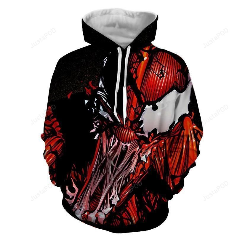 Red Venom Attack Spiderman 3D All Over Print Hoodie & Zip Hoodie