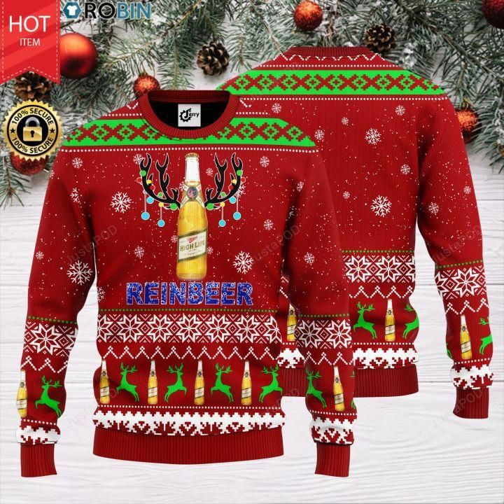 Reinbeer Miller High Life Ugly Christmas Sweater, Perfect Holiday Gift