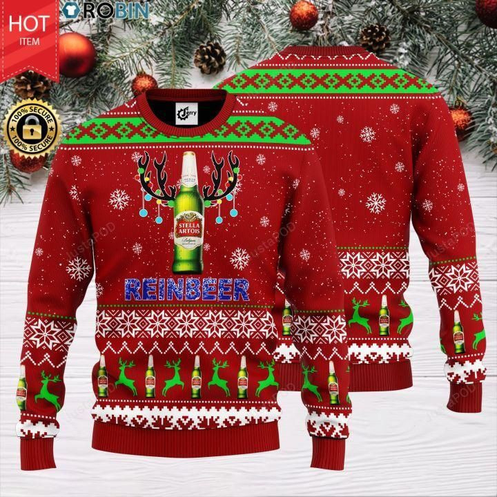 Reinbeer Stella Artois Ugly Christmas Sweater, Perfect Holiday Gift