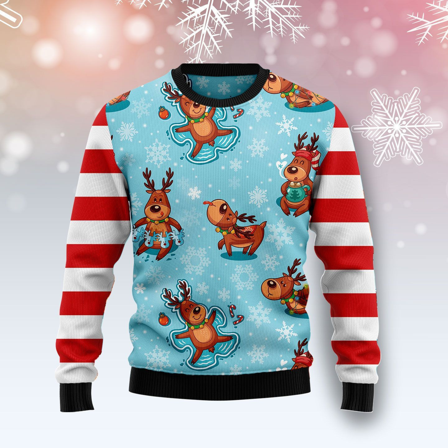 Reindeer Cute Ugly Christmas Sweater, Perfect Holiday Gift