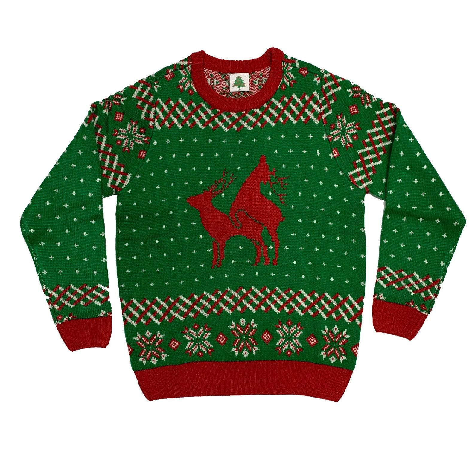 Reindeer Funny Green For Unisex Ugly Christmas Sweater,