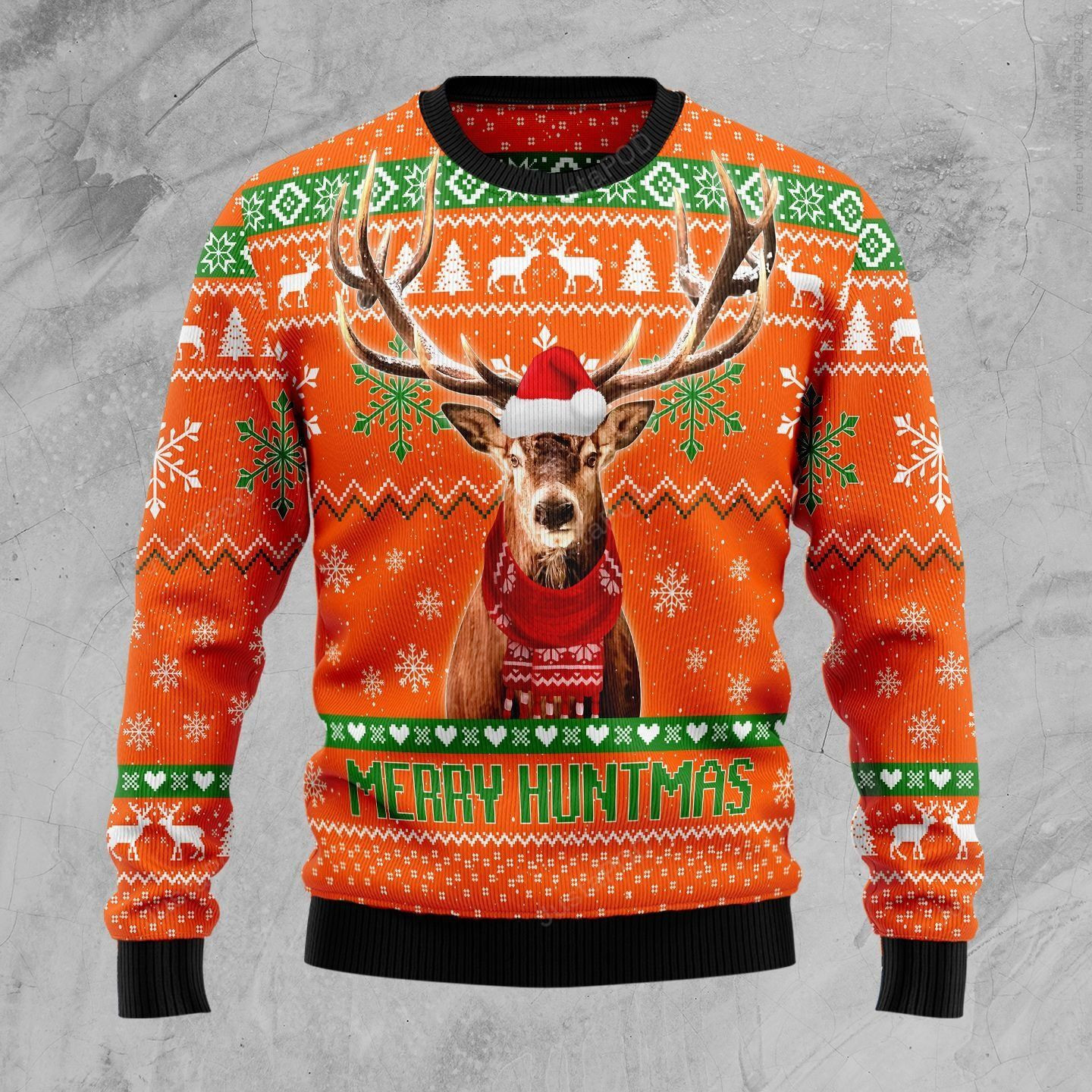Reindeer Merry Huntmas Ugly Christmas Sweater, Perfect Holiday Gift