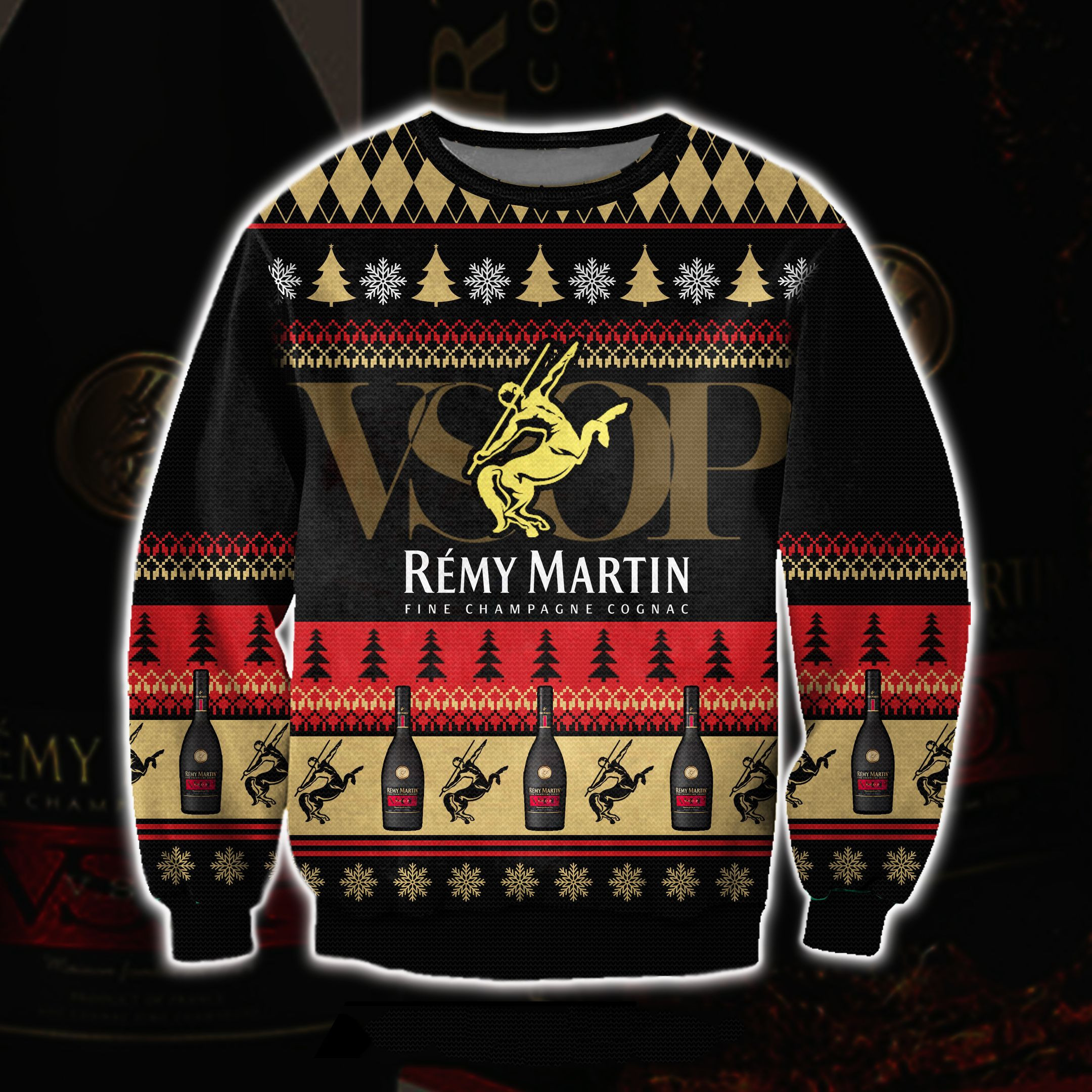 Remy Martin Fine Champagne Cognac 3D All Over Print Ugly Christmas Sweater