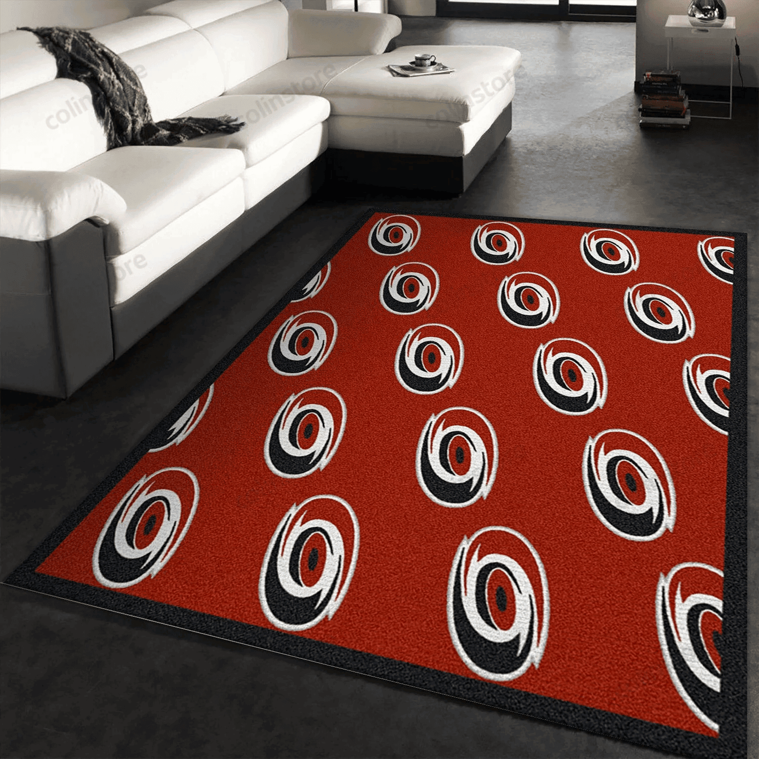 Repeat Carolina Hurricanes Rectangle Area Rug – Full Print Carpet For Living Room & Bedroom Home Decor