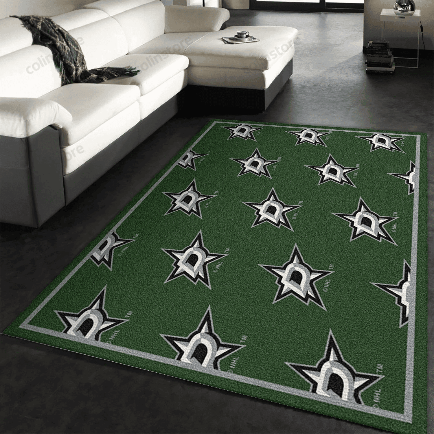 Repeat Dallas Stars Rectangle Area Rug – Full Print Carpet For Living Room & Bedroom Home Decor