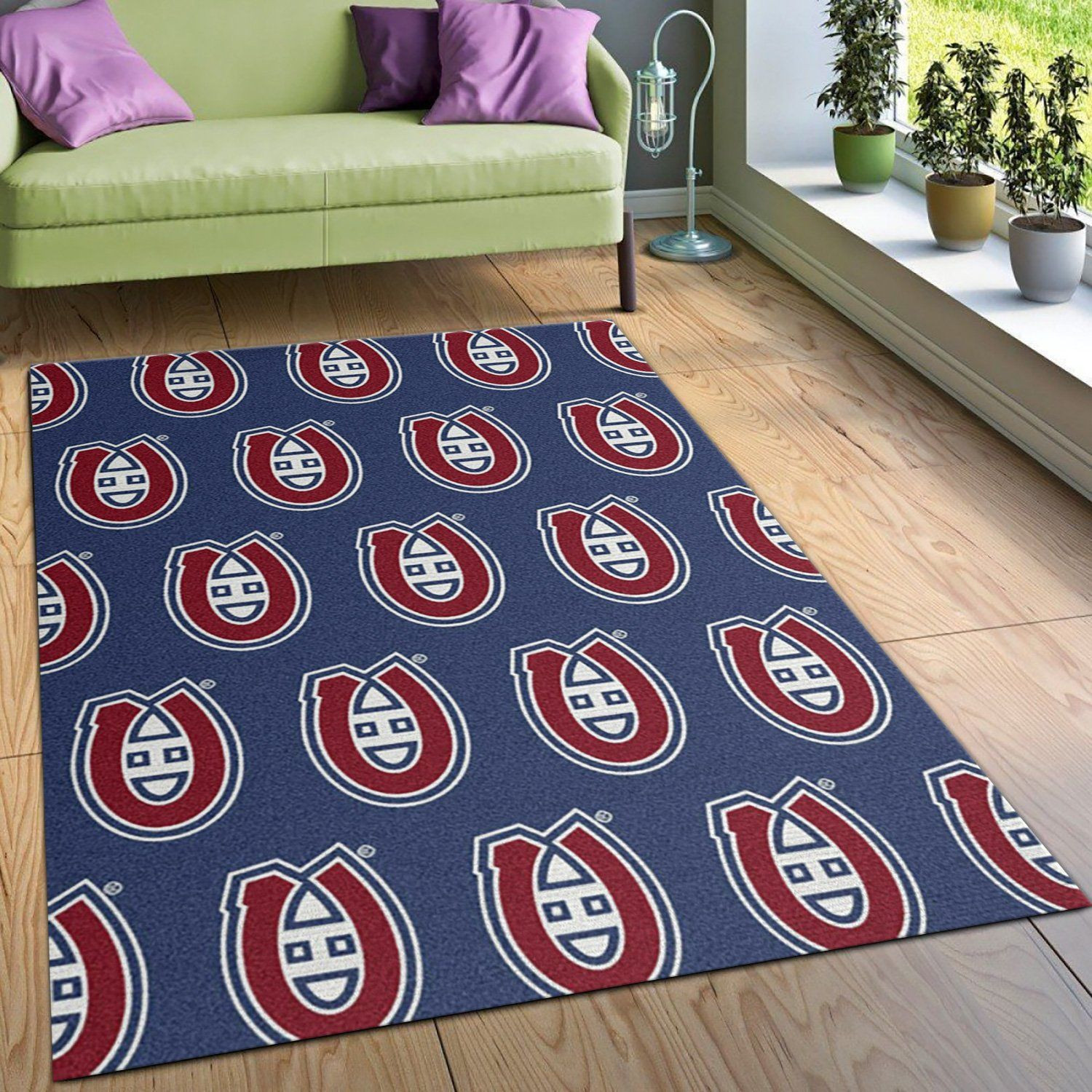 Repeat Montreal Canadians Rectangle Area Rug – Full Print Carpet For Living Room & Bedroom Home Decor