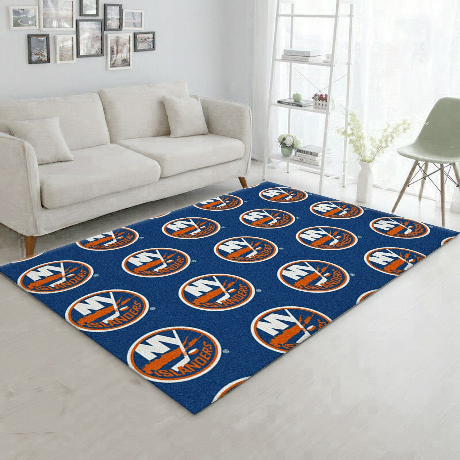 Repeat New York Islanders Rectangle Area Rug – Full Print Carpet For Living Room & Bedroom Home Decor