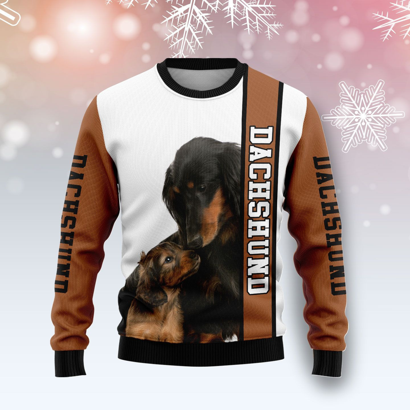 Rescued Dachshund Ugly Christmas Sweater, Perfect Holiday Gift