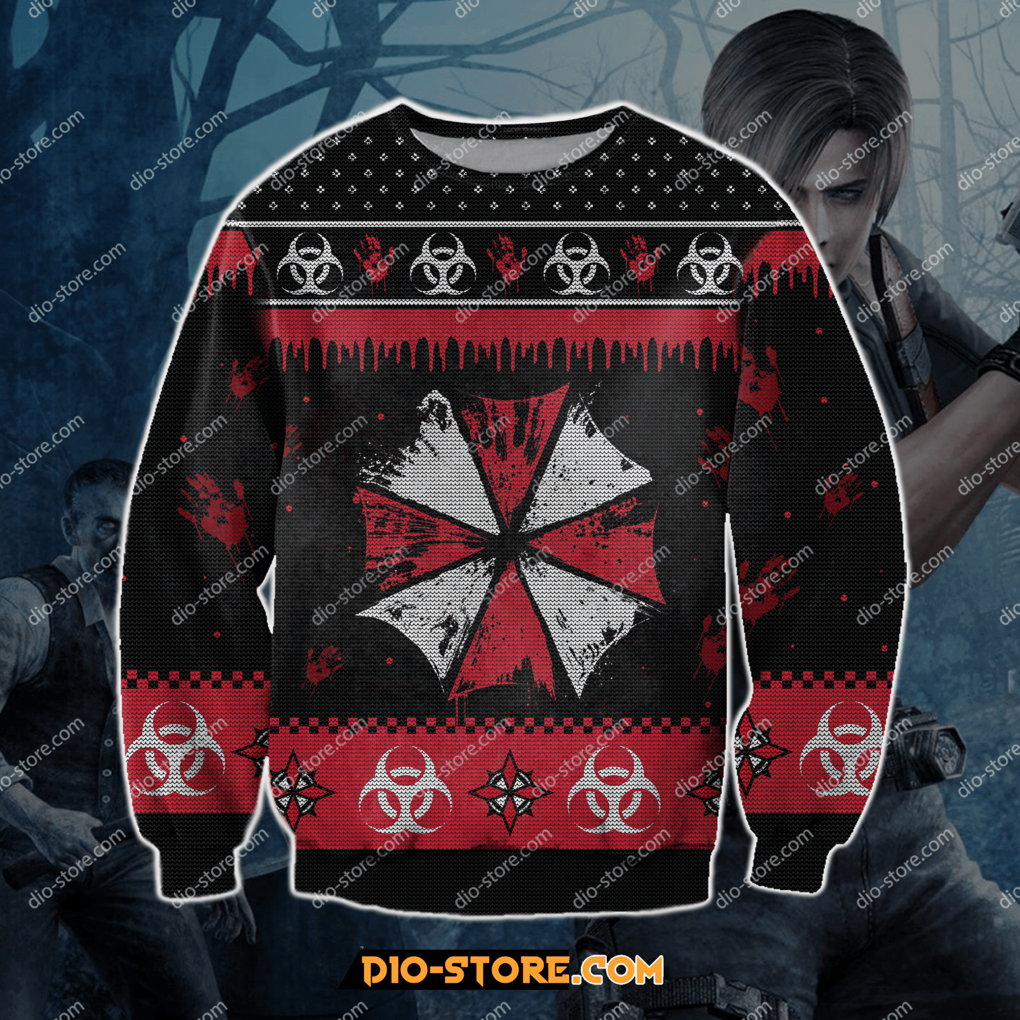 Resident Evil Knitting Pattern For Unisex Ugly Christmas Sweater,