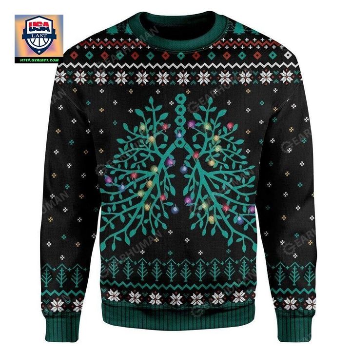 Respiratory Christmas Lights Custom Apparel Unisex 3D Sweater