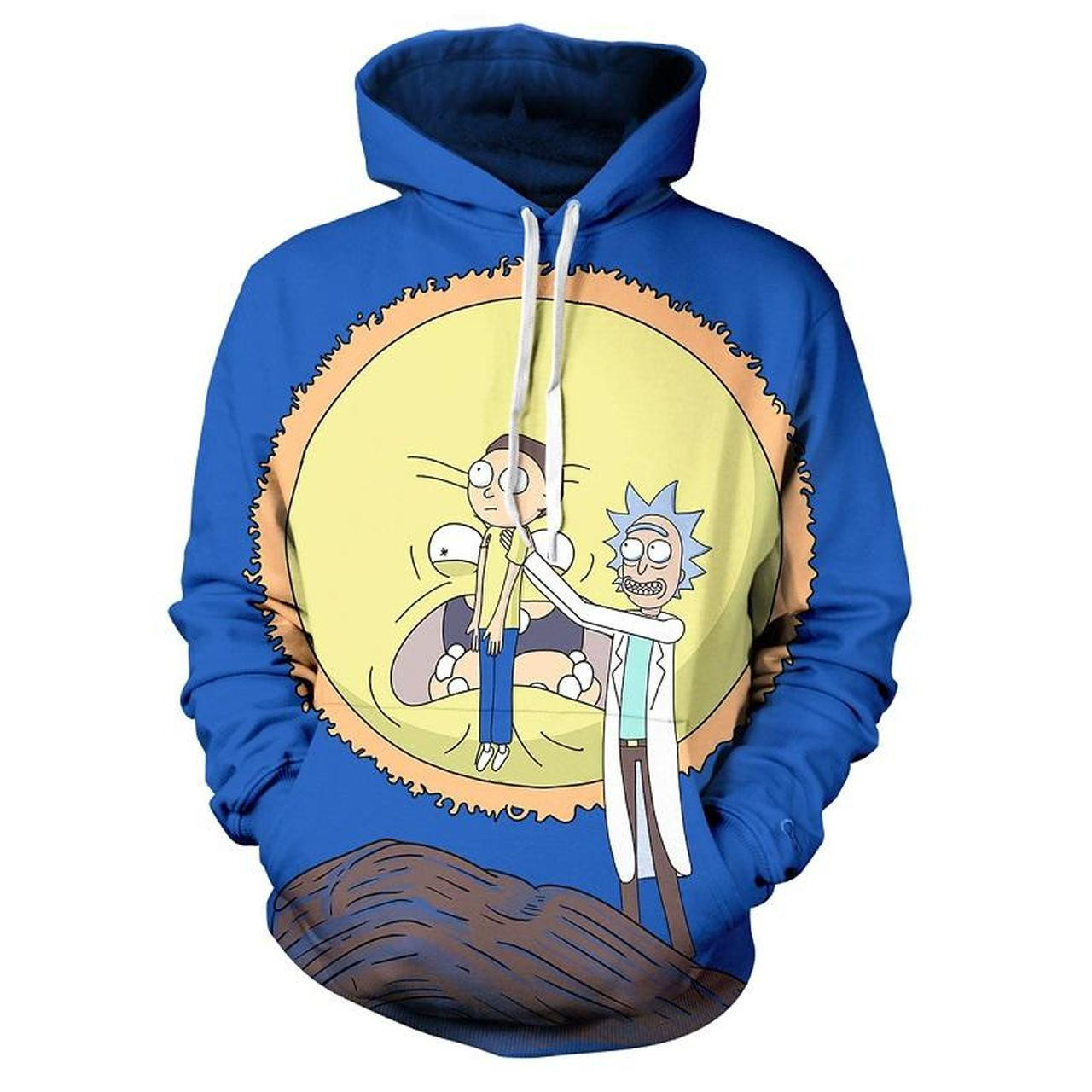 Rick And Morty Blue 3D All Over Print Hoodie & Zip Hoodie