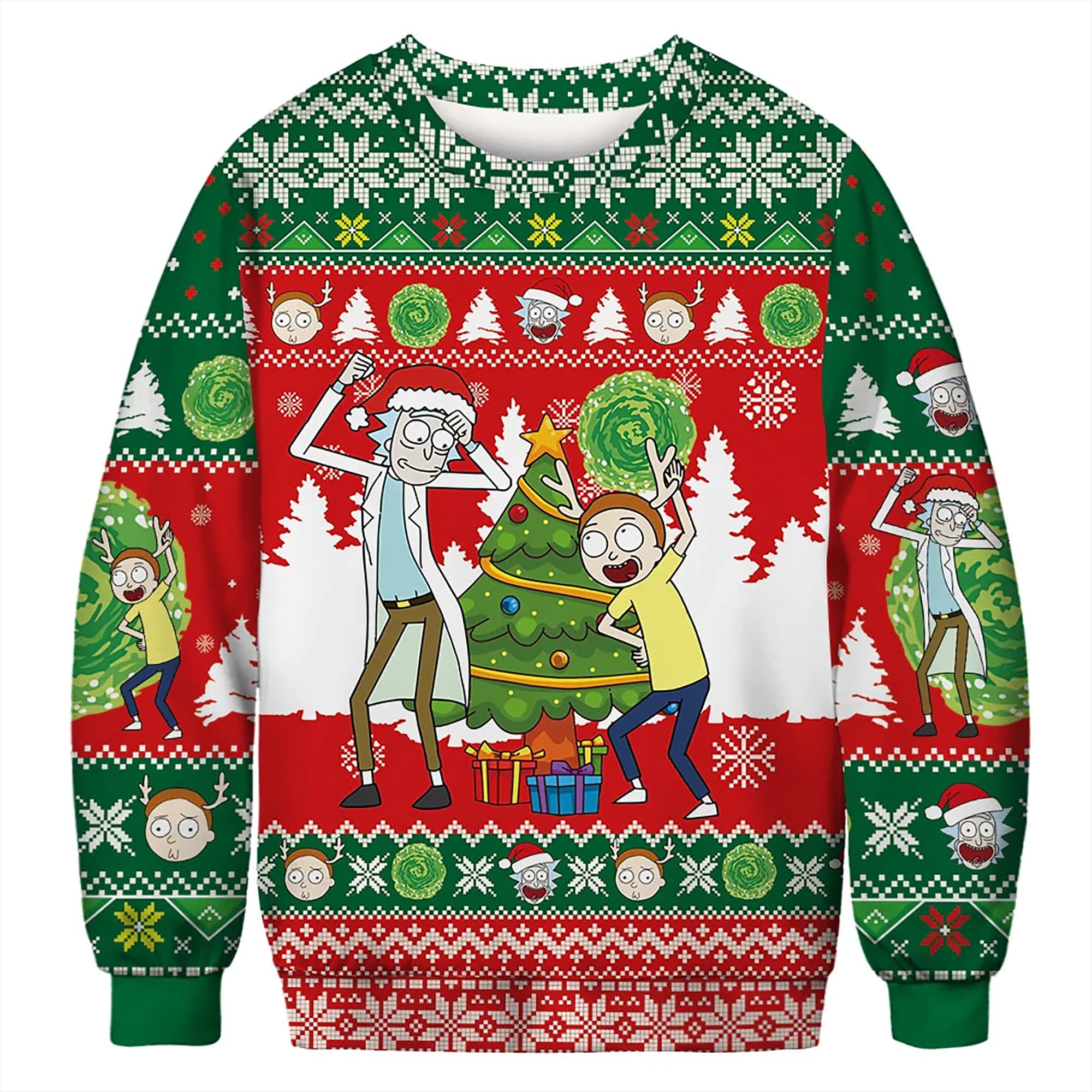 Rick and Morty Dancing Ugly Christmas Sweater