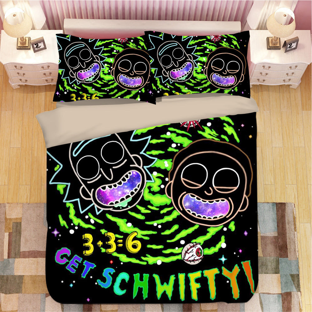 Rick And Morty Duvet Cover Quilt Cover Pillowcase Bedding Set Bed Linen Home Bedroom Decor