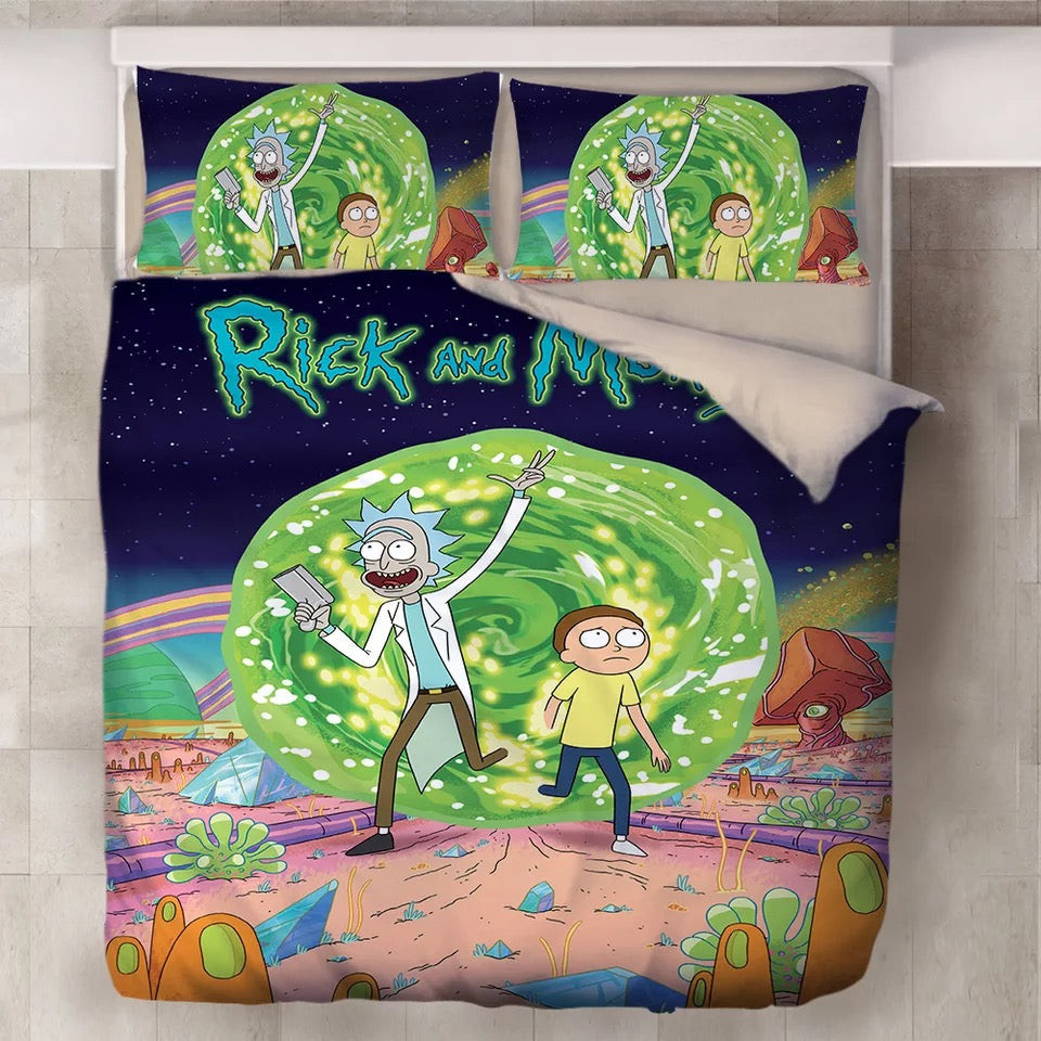 Rick And Morty Duvet Cover Quilt Cover Pillowcase Bedding Set Bed Linen Home Bedroom Decor