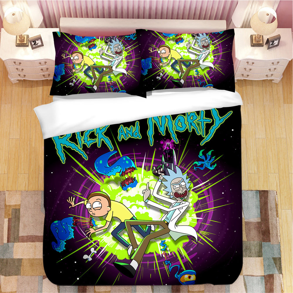 Rick And Morty Duvet Cover Quilt Cover Pillowcase Bedding Set Bed Linen Home Bedroom Decor