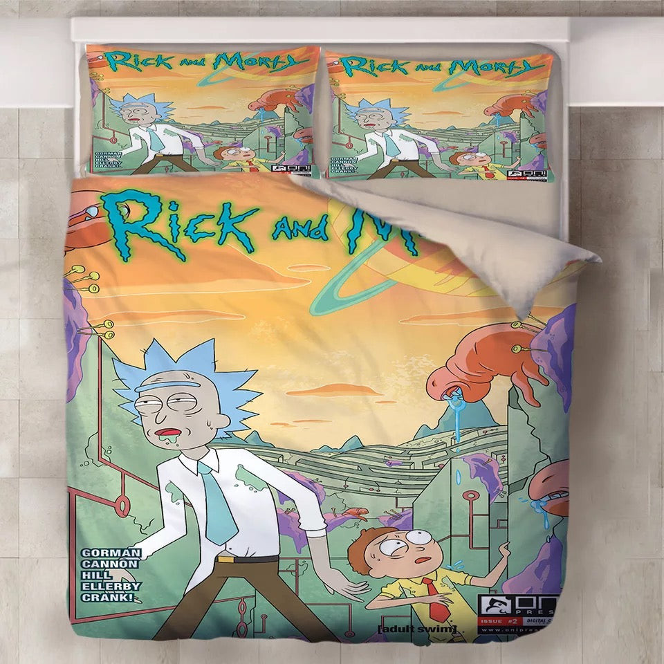 Rick And Morty Duvet Cover Quilt Cover Pillowcase Bedding Set Bed Linen Home Bedroom Decor