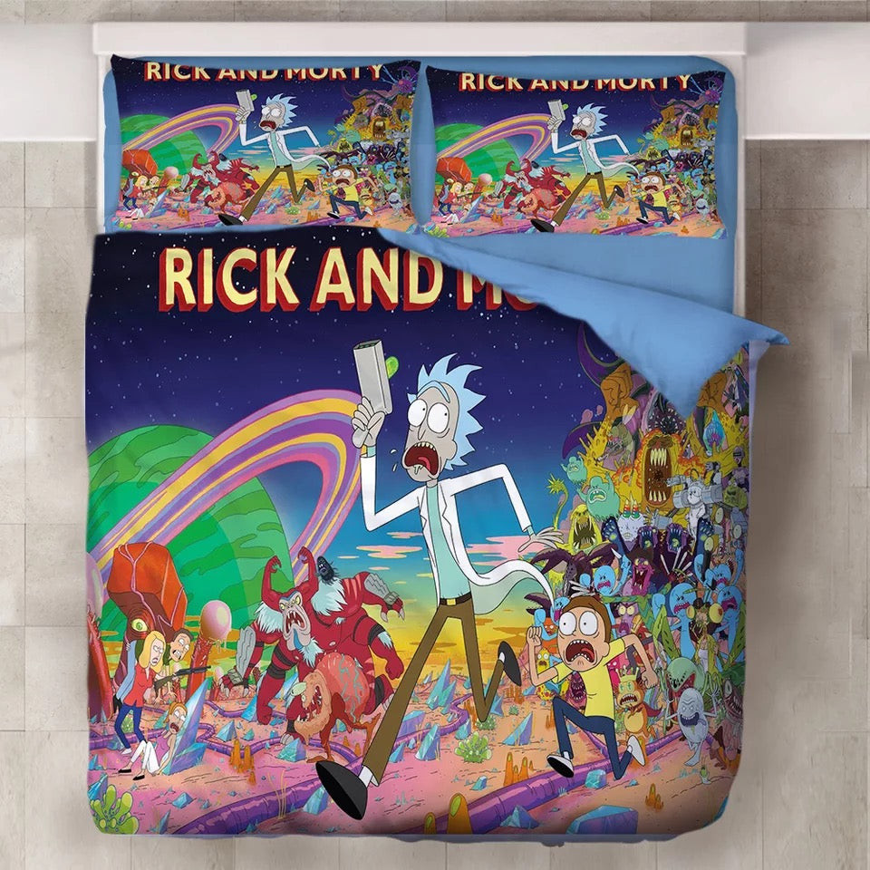 Rick And Morty Duvet Cover Quilt Cover Pillowcase Bedding Set Bed Linen Home Bedroom Decor