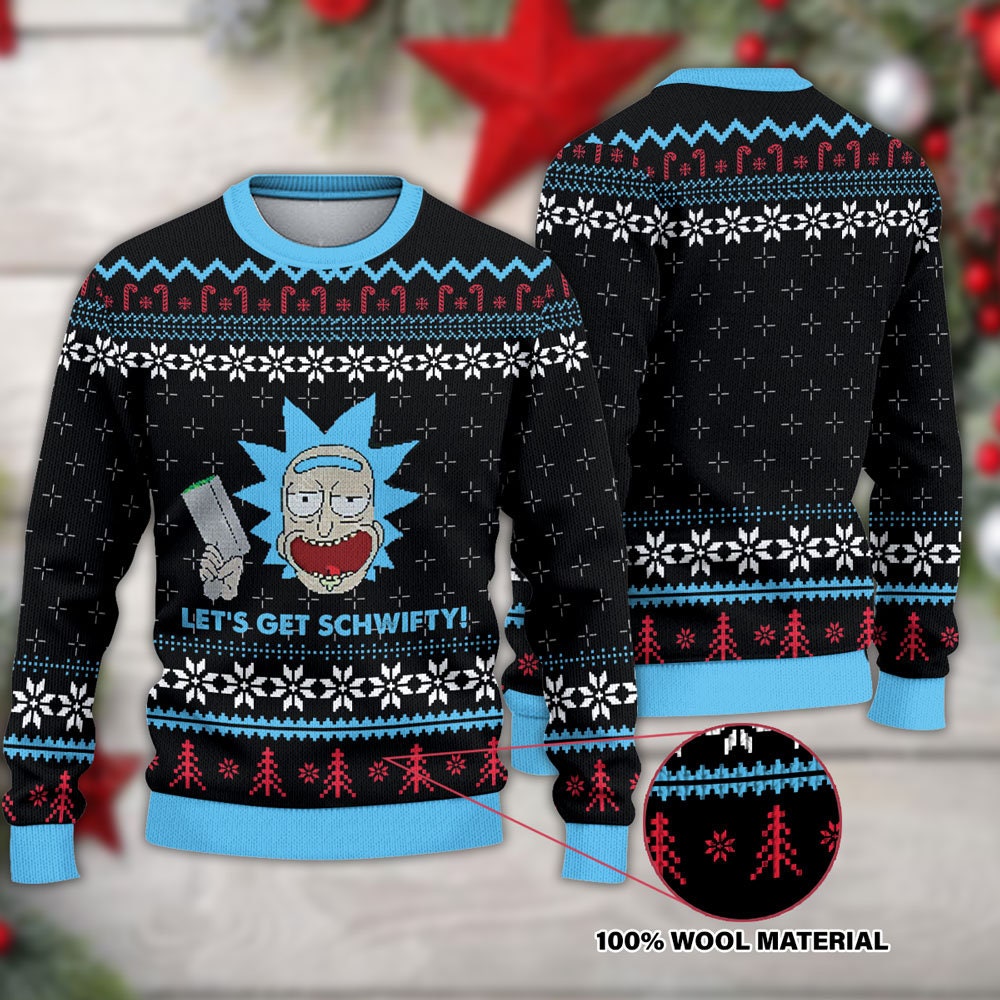 Rick and Morty Get Schwifty Ugly Christmas Sweater