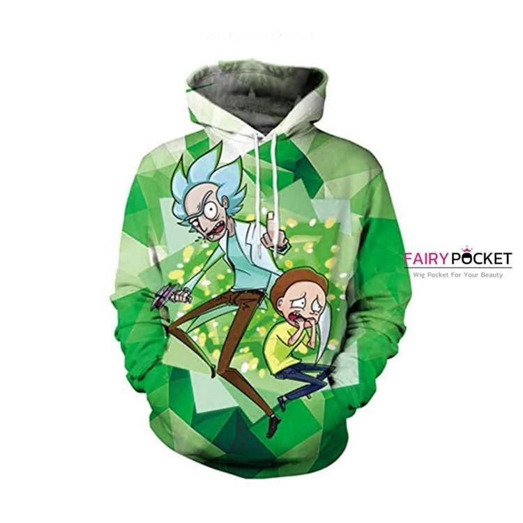Rick and Morty Green 3D All Over Print Hoodie & Zip Hoodie