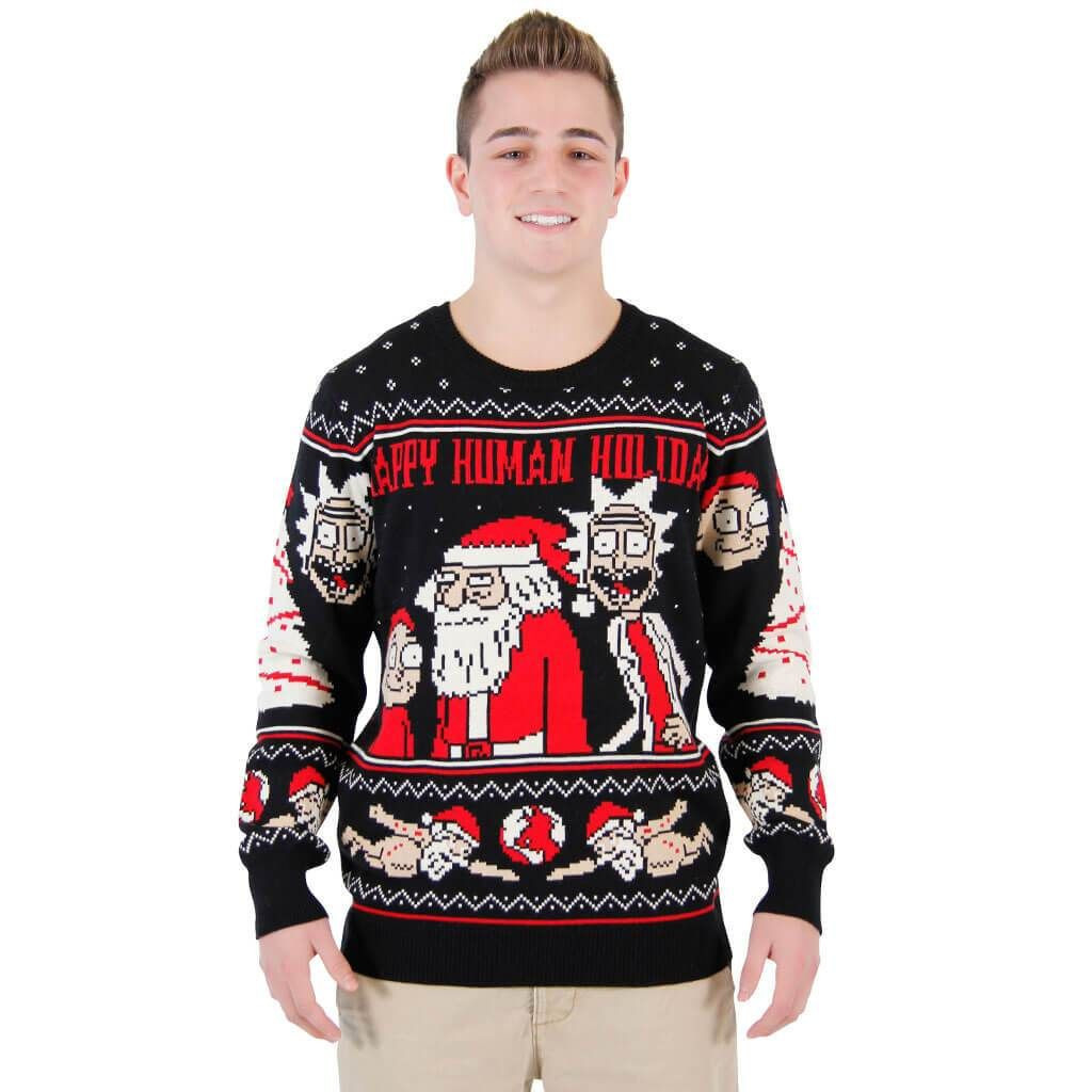 Rick And Morty Happy Human For Unisex Ugly Christmas Sweater,
