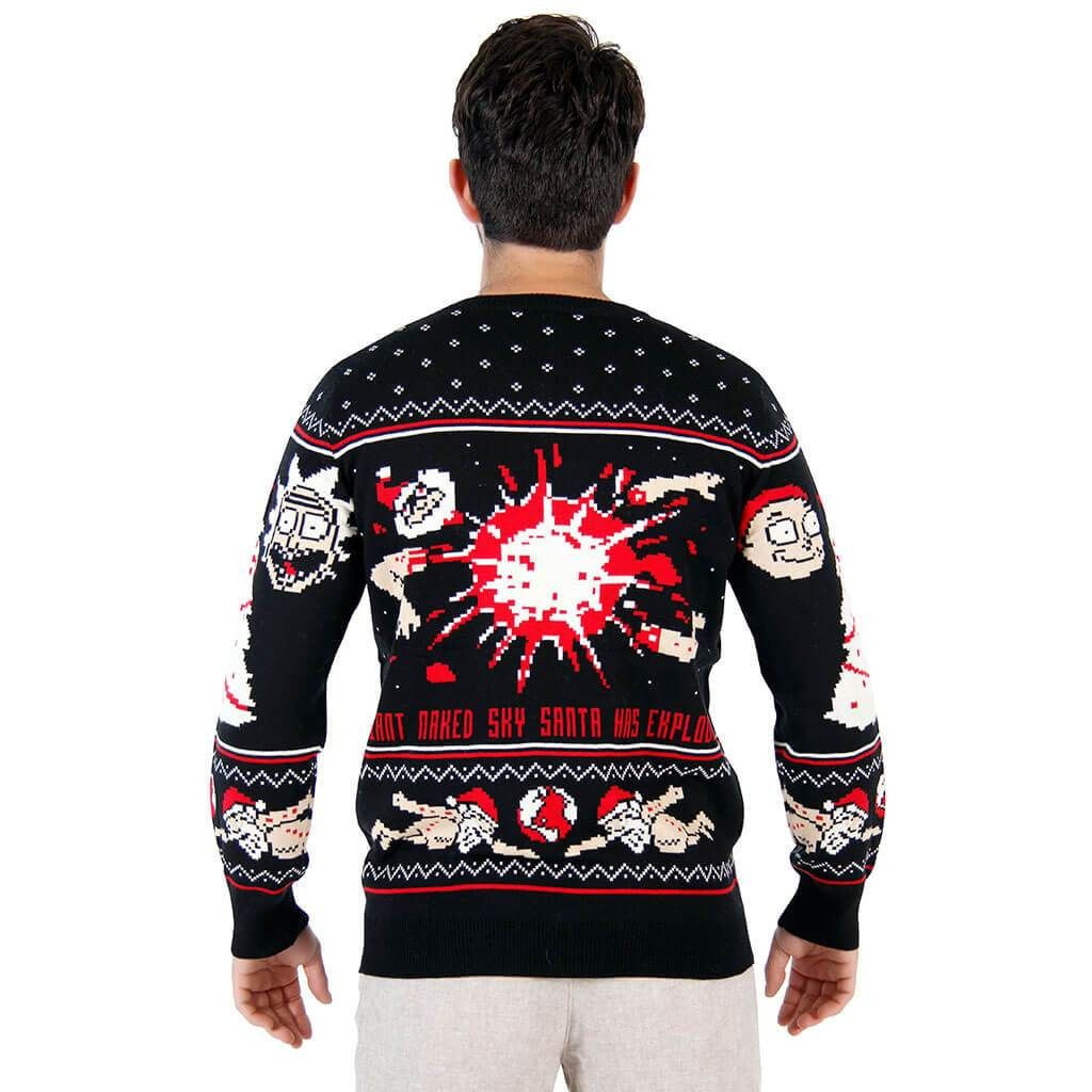Rick And Morty Happy Human For Unisex Ugly Christmas Sweater, - Image 3