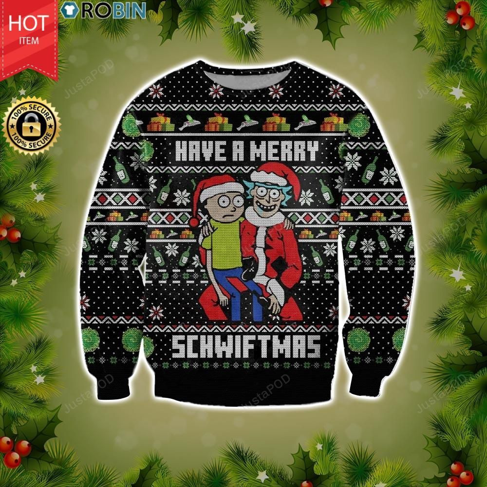 Rick And Morty Have A Merry Schwiftmas Ugly Christmas Sweater, Perfect Holiday Gift
