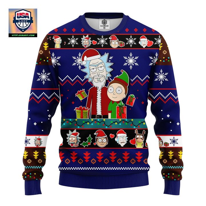 Rick And Morty Noel Ugly Christmas Sweater Blue 1 Amazing Gift Idea Thanksgiving Gift