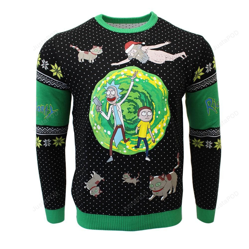 Rick And Morty Portal Ugly Christmas Sweater, Perfect Holiday Gift