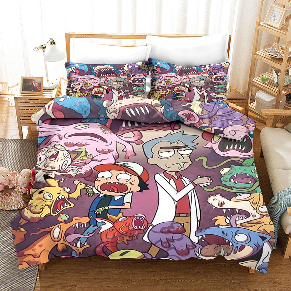 Rick And Morty Season 4 Duvet Cover Quilt Cover Pillowcase Bedding Set Bed Linen Home Bedroom Decor