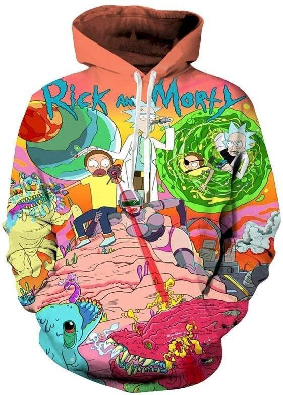 Rick And Morty Trippy Scenario 3D All Over Print Hoodie & Zip Hoodie