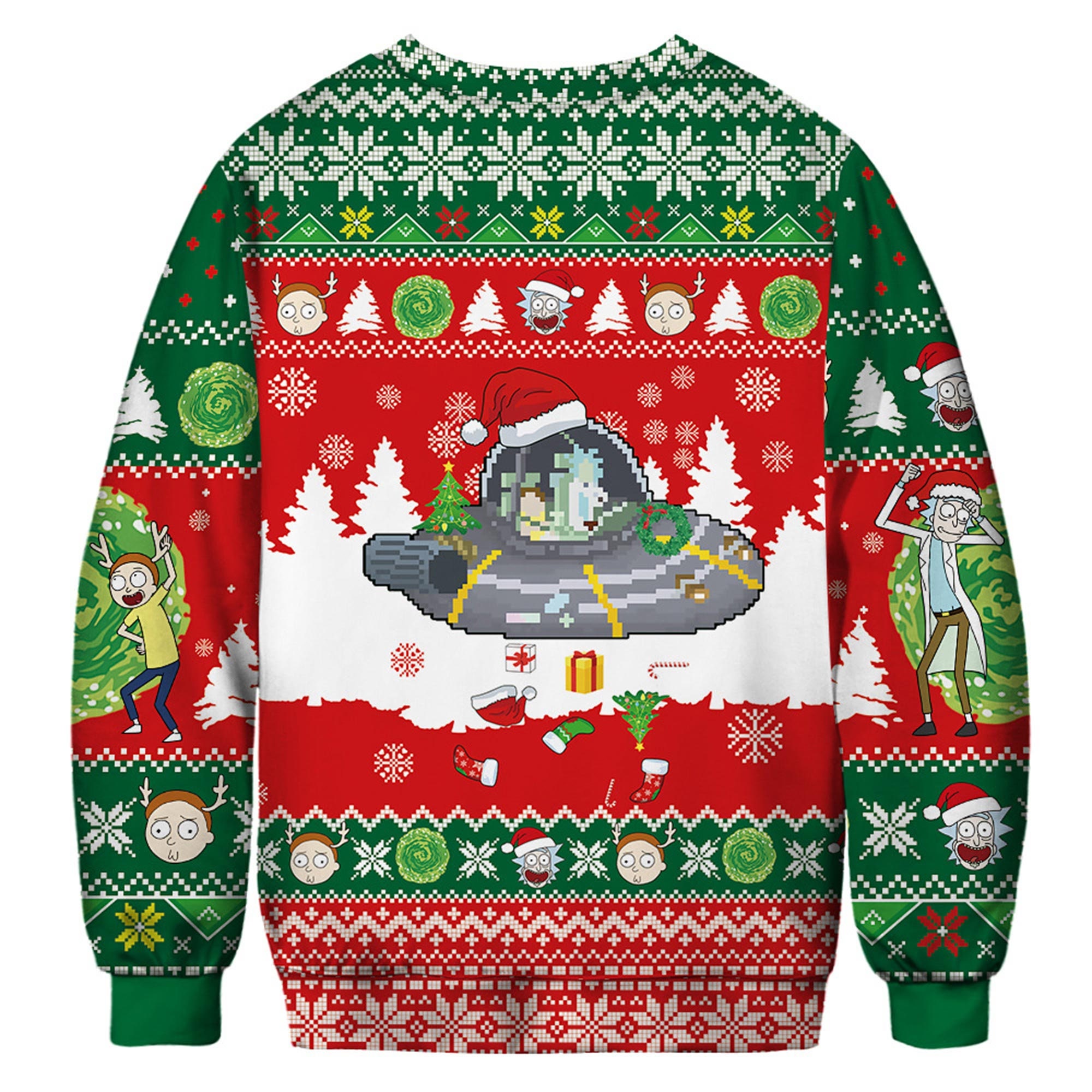 Rick And Morty UFO Christmas Ugly Christmas Sweater
