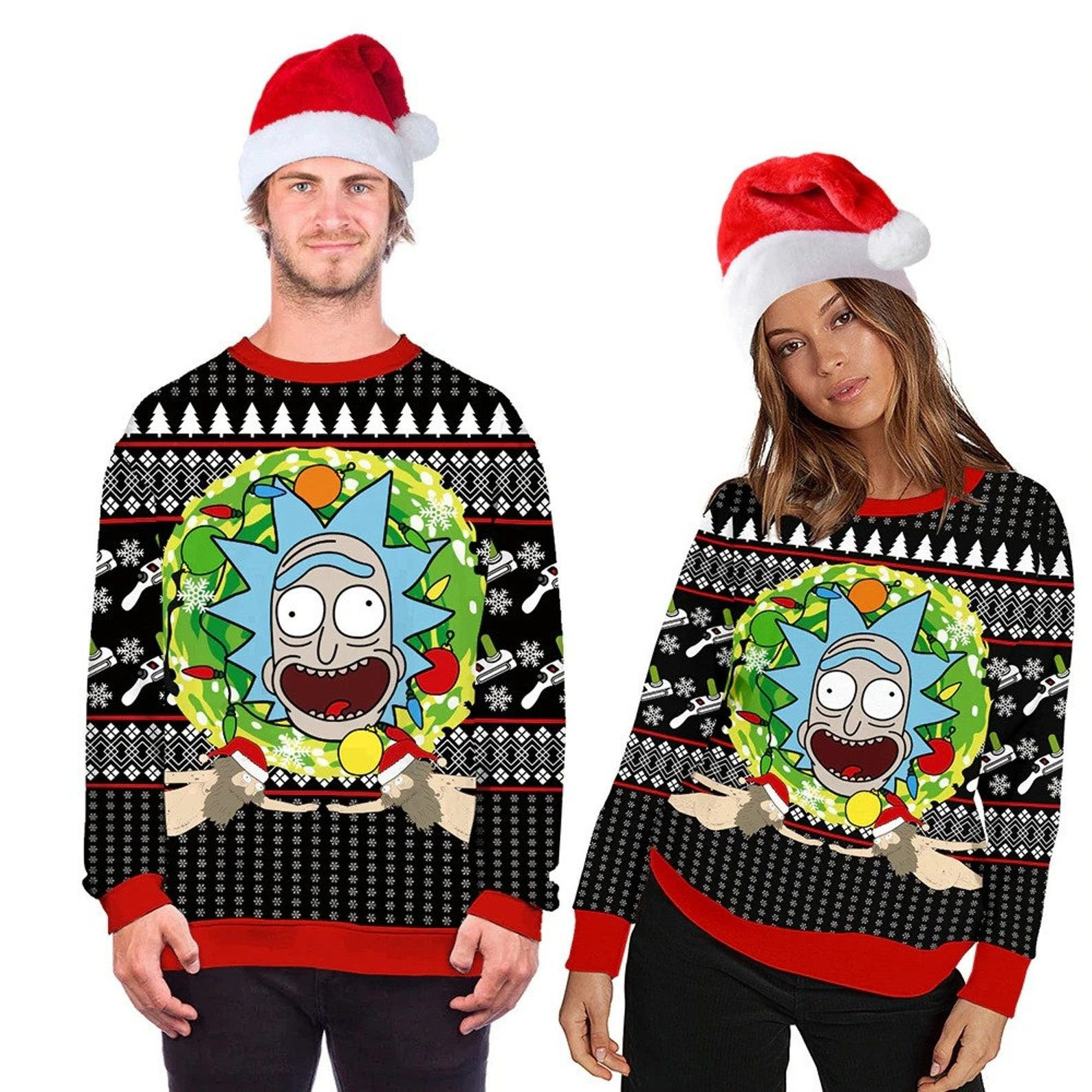 Rick Sanchez Funny Rick And Morty Ugly Christmas Sweater, Perfect Holiday Gift