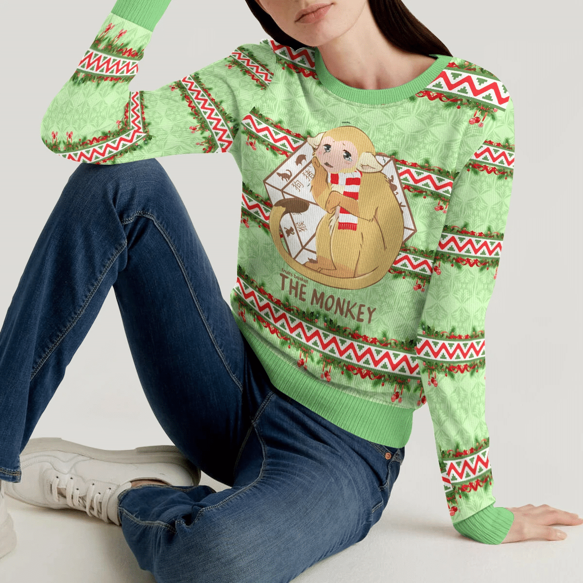 Ritsu The Monkey Ugly Christmas Sweater - Image 5