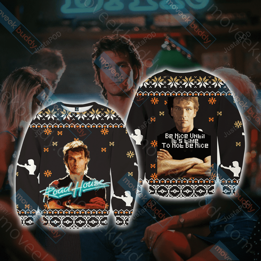 Road House Patrick Swayze Ugly Christmas Sweater Perfect Holiday Gift