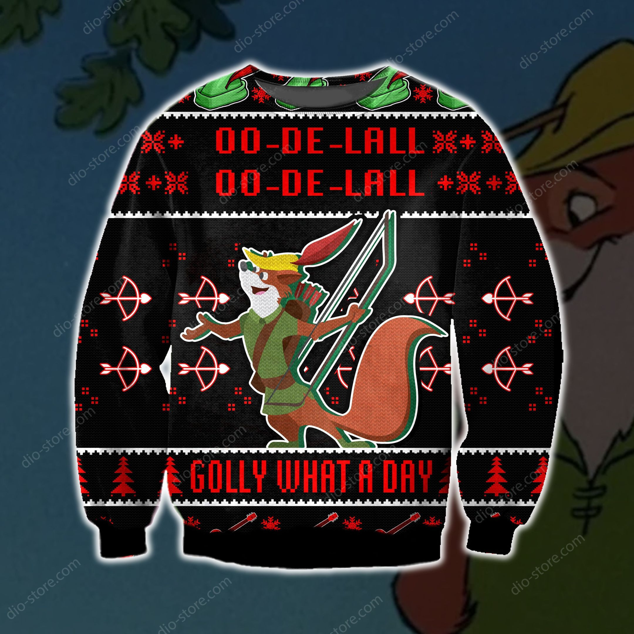 Robin Hood Golly What A Day Ugly Christmas Sweater,