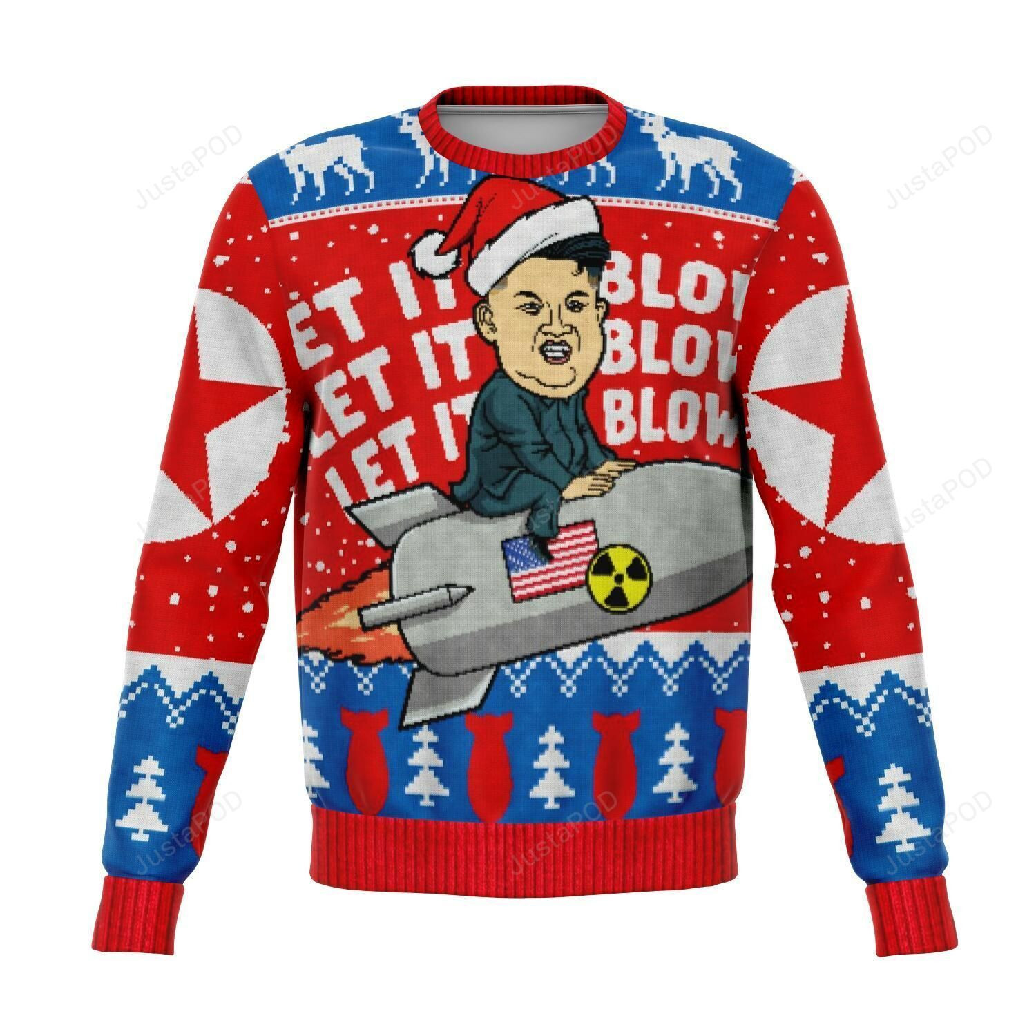Rocket Christmas Let It Blow Ugly Christmas Sweater, Perfect Holiday Gift
