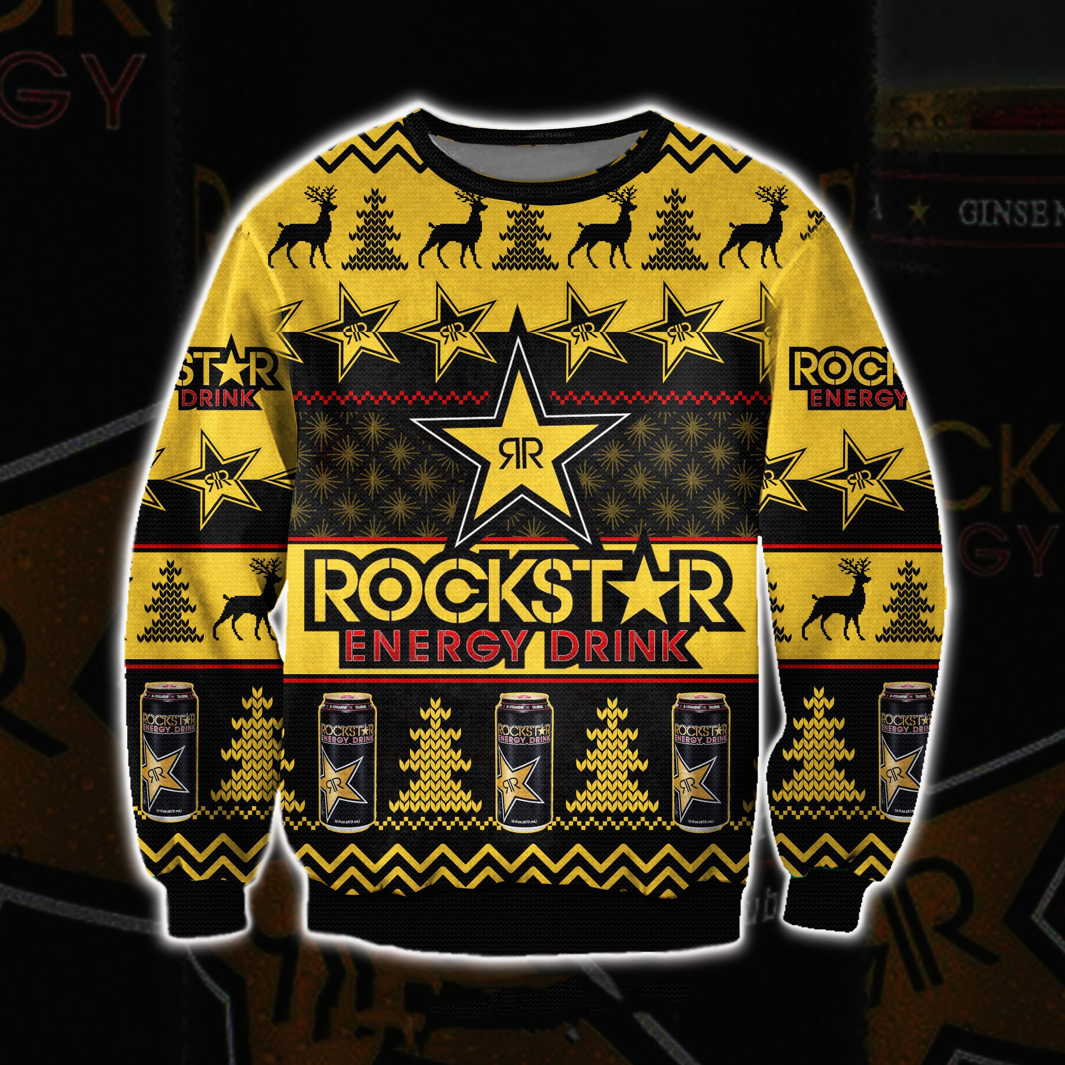 Rockstar Energy Drink 3D All Over Print Ugly Christmas Sweater