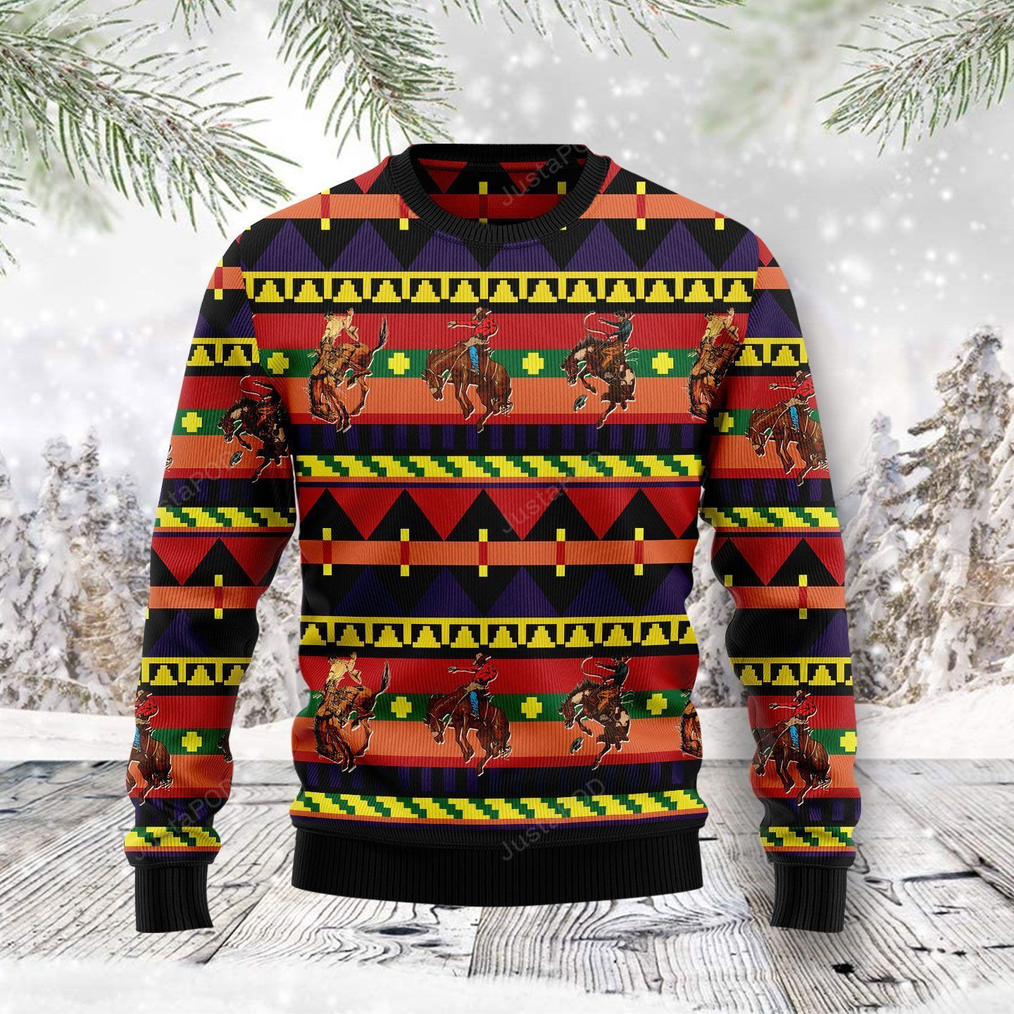 Rodeo Native Pattern Ugly Christmas Sweater,