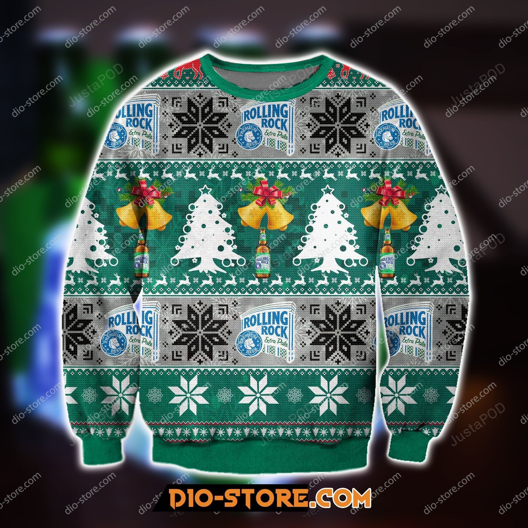 Rolling Rock Knitting Pattern Ugly Christmas Sweater, Perfect Holiday Gift