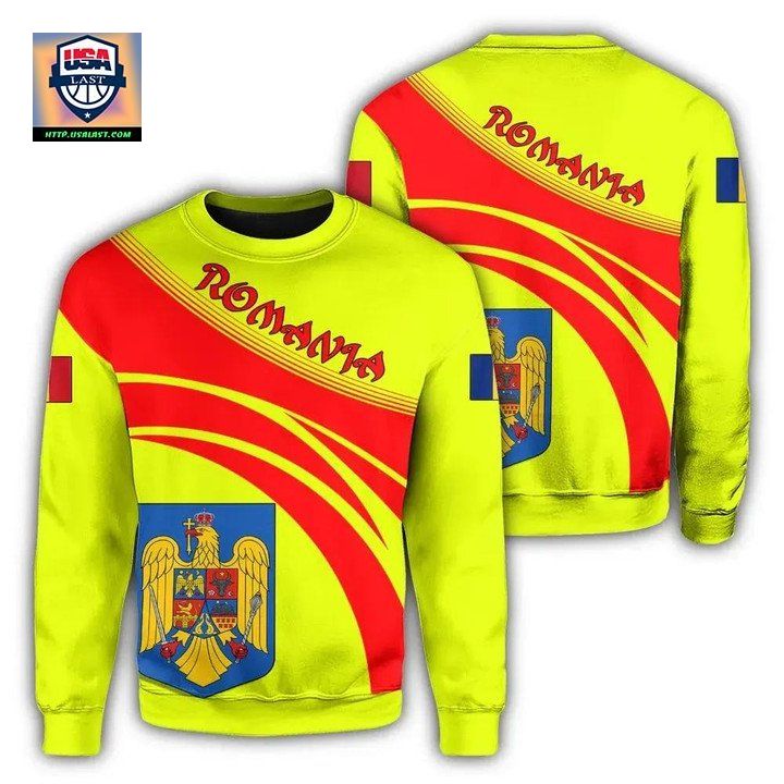Romania Coat Of Arms Sweater Cricket Style J5W