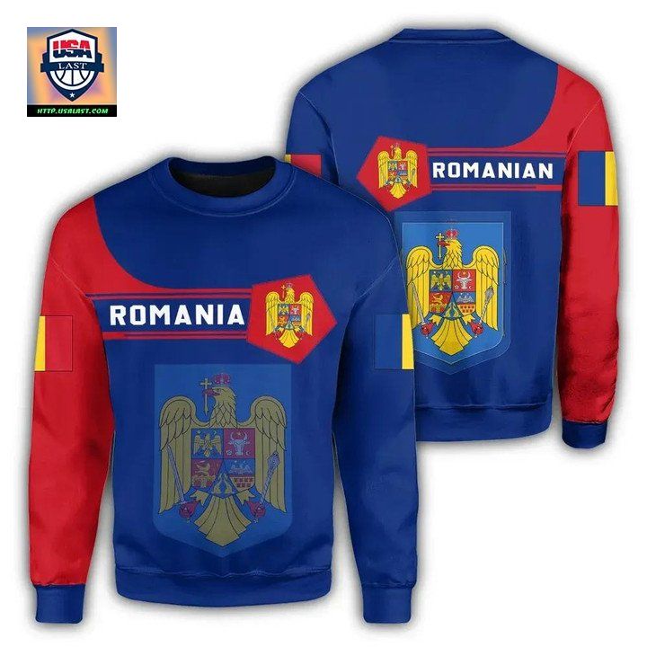 Romania Coat Of Arms Sweater Simple Style J78