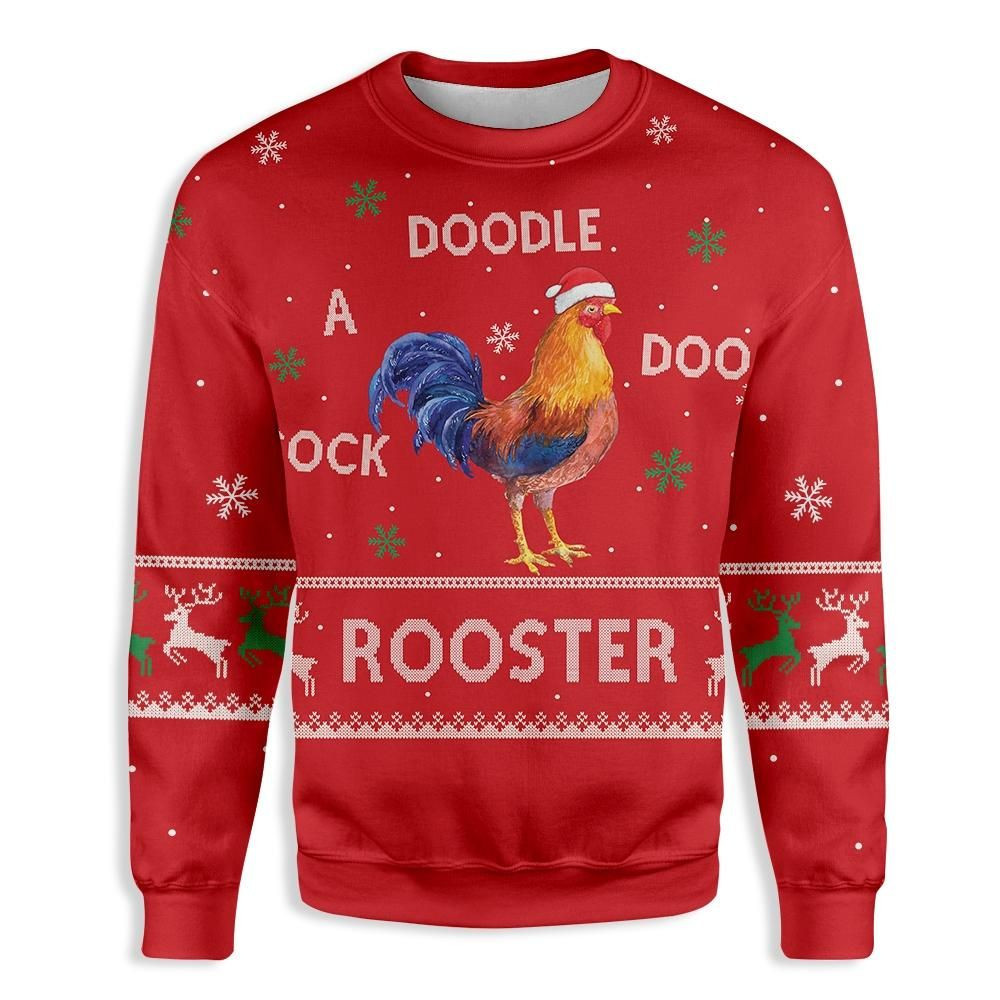 Rooster Christmas Ugly Christmas Sweater,