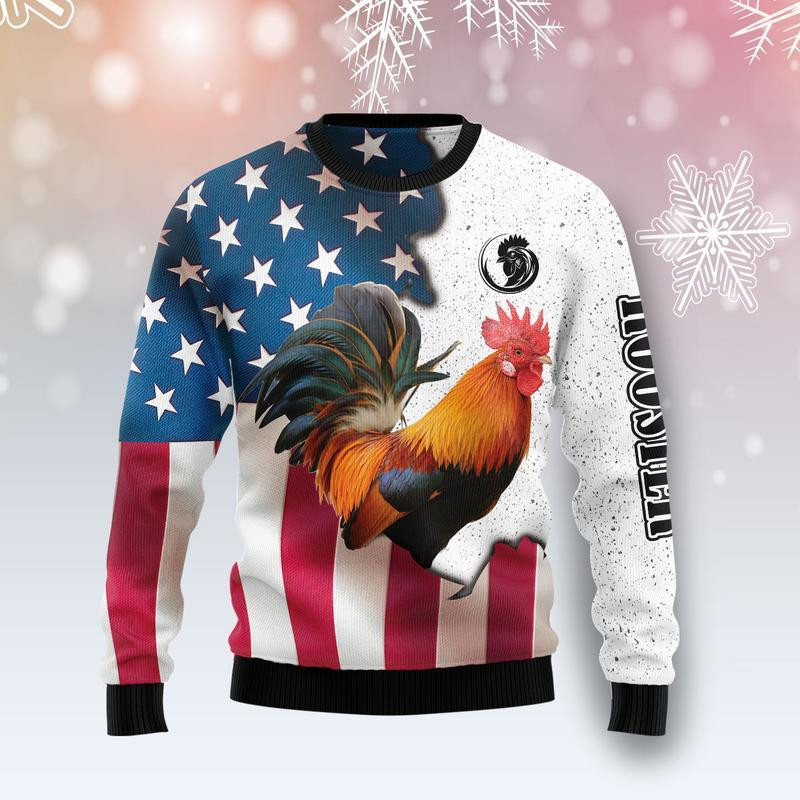 Rooster Ugly Christmas Sweater, Perfect Holiday Gift