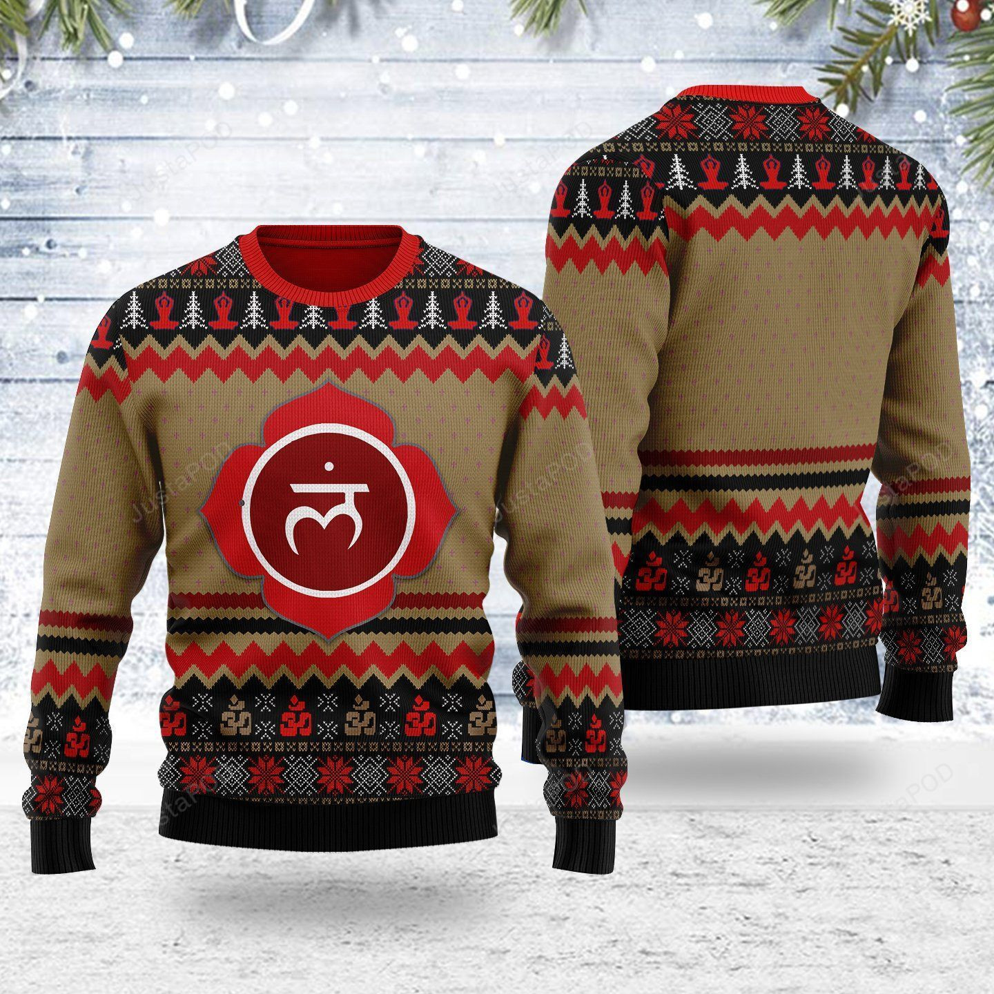 Root Chakra Ugly Christmas Sweater, Perfect Holiday Gift
