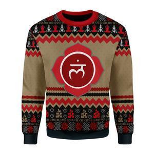 Root Chakra Ugly Christmas Sweater, Perfect Holiday Gift